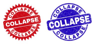 COLLAPSE Yuvarlak ve Rosette Mühürlü Grunge Yüzeyi