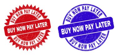 Şimdi al Daha sonra öde Ve Rosette mühür Grunge Surface ile