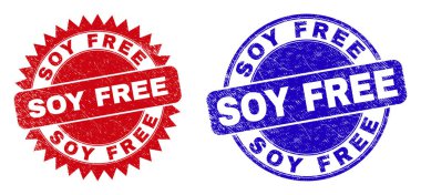 SOY FREE Yuvarlak ve Rosette Pul Mührü Aşınmış Yüzey
