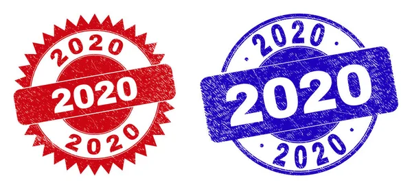 2020 Στρογγυλεμένα και Ροζέτα Υδατογραφήματα με Ακάθαρτη Υφή — Διανυσματικό Αρχείο