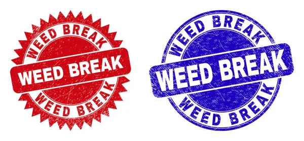 WEED BREAK Filigranes arrondis et rosettes avec style grogné — Image vectorielle