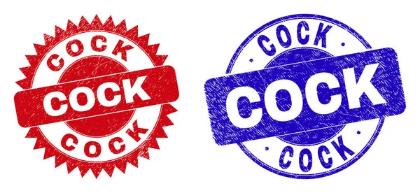 COCK Rounded e selos de roseta com superfície cortada —  Vetores de Stock