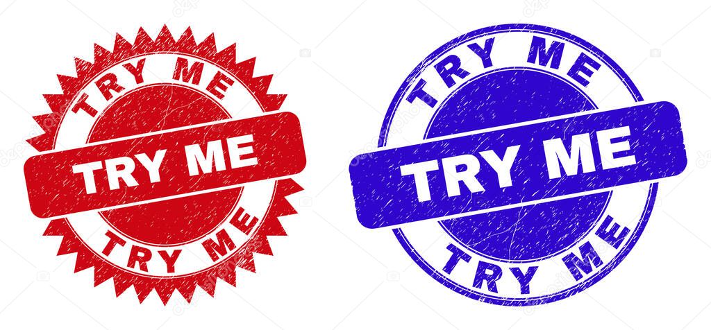 TRY ME Rounded and Rosette Watermarks with Scratched Style