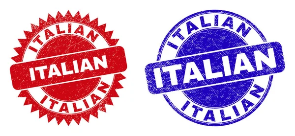 Итальянские круглые и розеточные водяные знаки с нечистым стилем — стоковый вектор