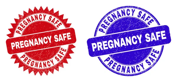 PREGNANCY SAFE Round and Rosette Stamps with Unclean Style — Stock Vector