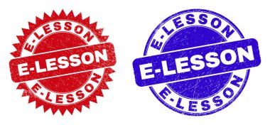 E-LESSON Yuvarlak ve Rosette Pul Mührü Aşınmış Biçimli