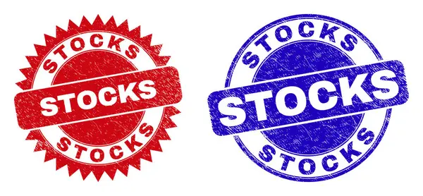 STOCKS Timbres ronds et rosettes avec surface corrodée — Image vectorielle