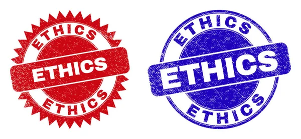 ETHICS Round and Rosette Watermarks with Rubber Style — стоковый вектор