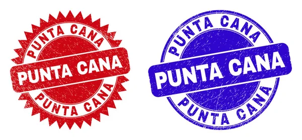 Pieczęć PUNTA CANA Round i Rosette ze skorodowanym stylem — Wektor stockowy