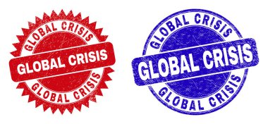 Çizik Biçimli GLOBAL CRISIS Yuvarlak ve Rosette Damgaları