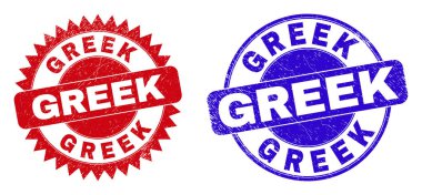 GREEK Yuvarlak ve Aşınmış Dokuyla Rosette Damgaları