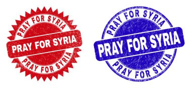 SYRIA Rounded ve Rosette Pul Mührü İçin Temiz Yüzeyi Olmayan Dualar