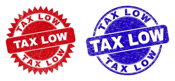TAX LOW Round and Rosette Watermarks with Unclean Style — 图库矢量图片