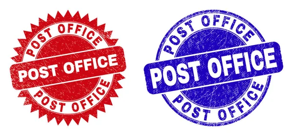 POST OFFICE Yuvarlak ve Rosette Mühür Mührü Kirli Biçimli — Stok Vektör