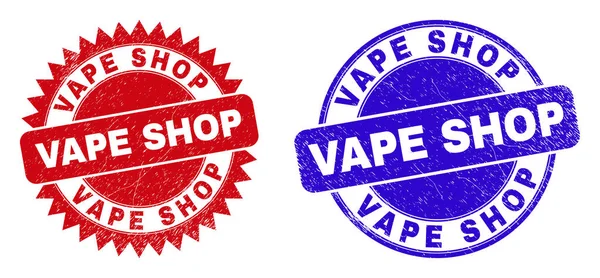 VAPE SHOP Road and Rosette Watermarks with scratched Texture — стоковый вектор