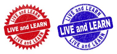 Yaşam ve Öğren Yuvarlak ve Rosette Damga Mührü Çizik Biçimli