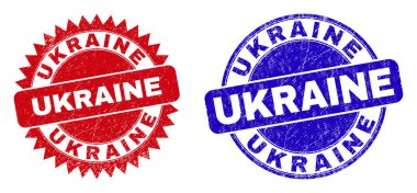 Kirli yüzeye sahip UKRAINE Yuvarlak ve Rosette Mühürleri