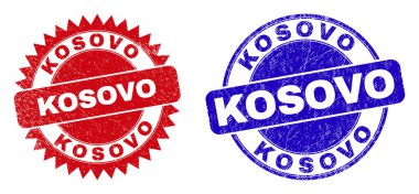 Grunge desenli KOSOVO Yuvarlak ve Rosette Filigranı