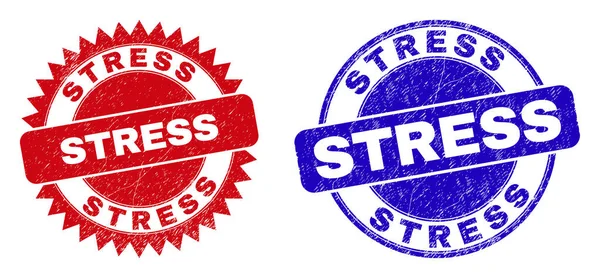Lastik Biçimli STRESS Yuvarlak ve Rosette Mühürleri — Stok Vektör