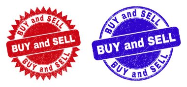 Satın Al ve Sat Yuvarlak ve Rosette Damga Mührü Grunged Style