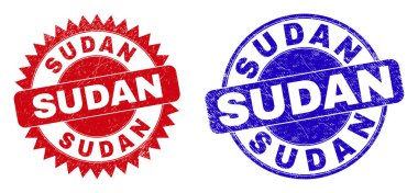 Aşınmış desenli SUDAN Yuvarlak ve Rosette Damgaları