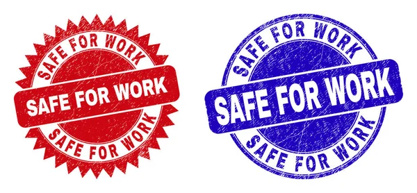 SAFE FOR WORK Rounded and Rosette Stamp Seals with Unclean Style — Stock Vector