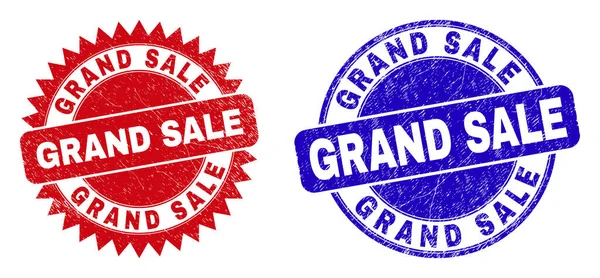 GRAND SALE Rounded and Rosette Stamps with Rubber Style — Stock Vector