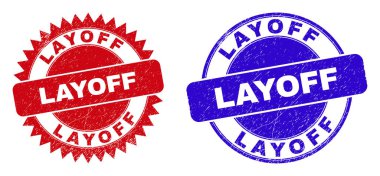 LAYOFF Yuvarlak ve Rosette Damga Mührü Grunted Dokuya sahip