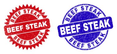 Biftek Yuvarlağı ve Grunge desenli Rosette Mühürleri