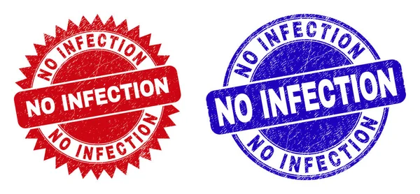 NO INFECTION Rounded and Rosette Seals with Unclean Texture — Stock Vector