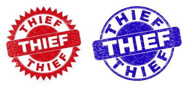 THIEF Yuvarlak ve Rosette Pul Mührü Aşınmış Yüzeyle