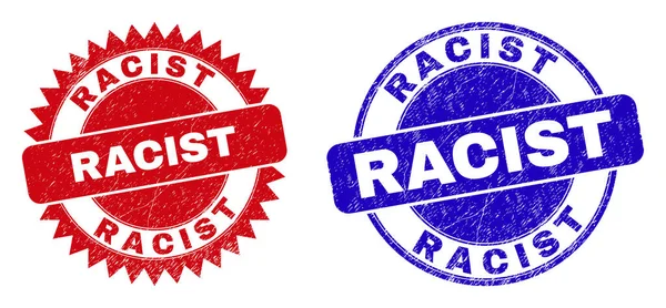 RACIST Round and Rosette Stamp Seals with Unclean Style — 스톡 벡터