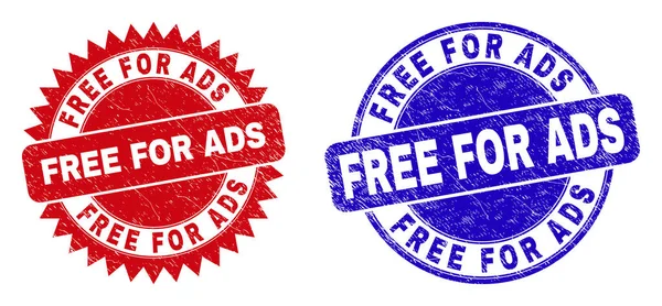 FREE FOR ADS Round and Rosette Stamp Pпломбы с текстурой бедствия — стоковый вектор