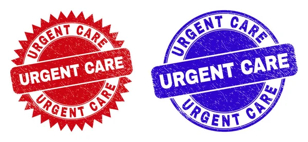 URGENT CARE Rounded and Rosette Watermarks with Unclean Surface — Stock Vector