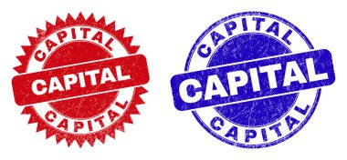 CAPITAL Yuvarlak ve Grunged Dokuya sahip Rosette Damgaları