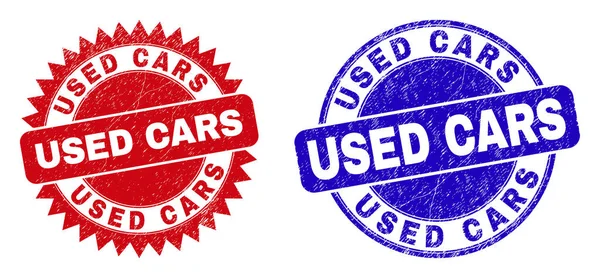 USED CARS round and Rosette Stamps with Unclear — стоковий вектор