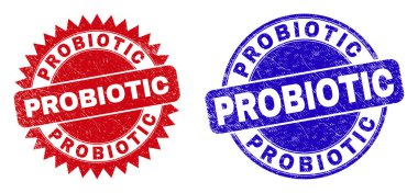 PROBIOTIC Yuvarlak ve Rosette Pul Mührü Aşınmış Dokuyla