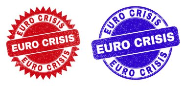 EURO CRISIS Yuvarlak ve Rosette Damga Mührü Aşınmış Biçimli