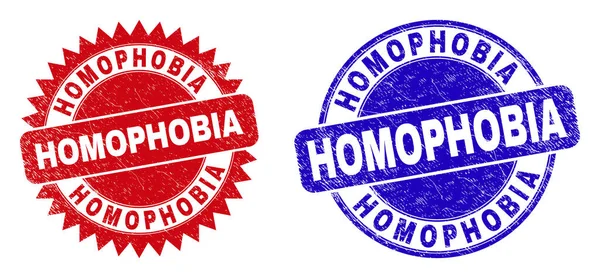 HOMOPHOBIA Round and Rosette Stage with Corroded Surface — стоковый вектор