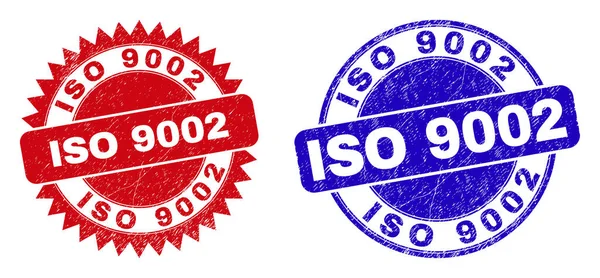 ISO 9002 Uszczelki zaokrąglone i rozetonowe o zadrapanej fakturze — Wektor stockowy