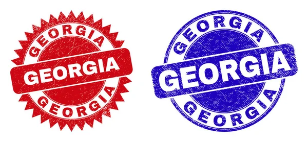 GEORGIA Runde und Rosette Wasserzeichen mit zerkratzter Oberfläche — Stockvektor