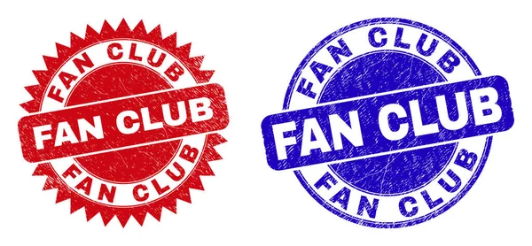 FAN CLUB Round and Rosette Seals with Rubber Surface — Stock Vector