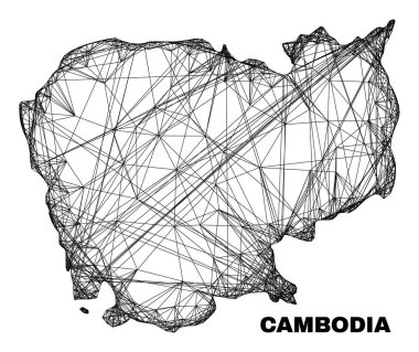 Net Düzensiz Ağ Kamboçya Haritası