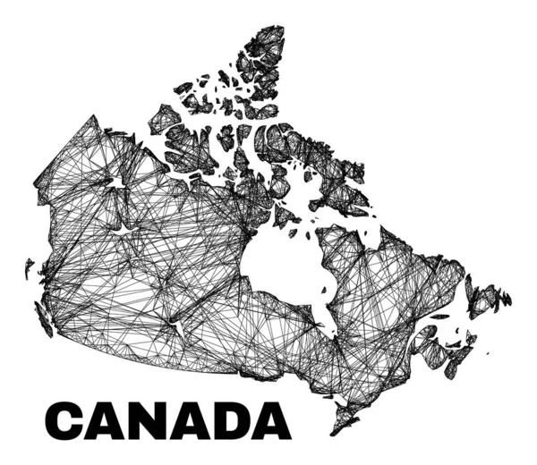 Siatka nieregularna netto Kanada Mapa — Wektor stockowy