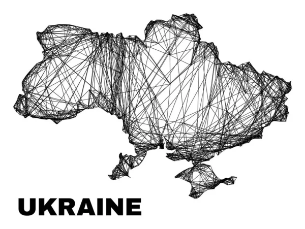 线性不规则网状乌克兰地图 — 图库矢量图片