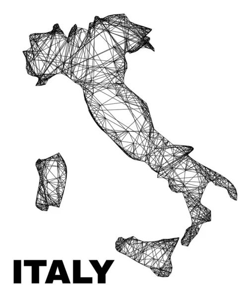 Net Irregular Mesh Italia Mappa — Vettoriale Stock