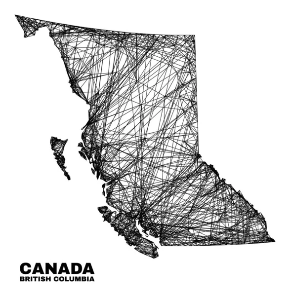 Malla irregular lineal British Columbia Mapa — Vector de stock