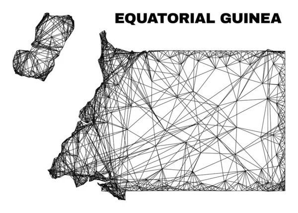 Ağ Düzensiz Ekvator Gine Haritası — Stok Vektör