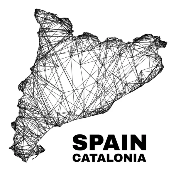 Mapa irregular da Catalunha da malha da rede — Vetor de Stock