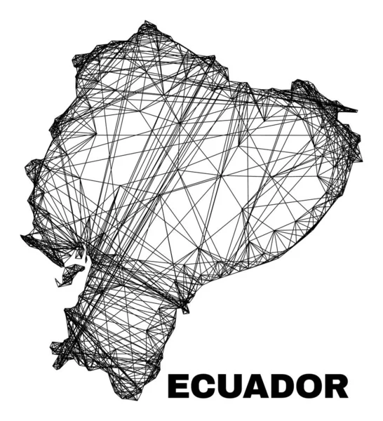 Wyklute nieregularne sieci Ekwador Mapa — Wektor stockowy